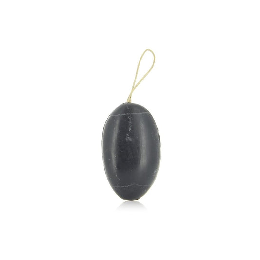 La Savonnette Marseillaise Pebble Soap on a Rope — Activated Vegetable Charcoal — 155 g