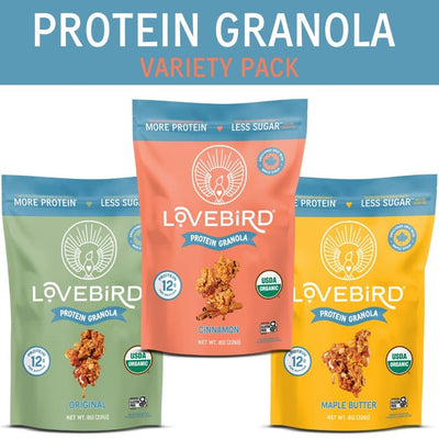 Lovebird – Organic Protein Granola Variety Pack – 3 × 8 oz (226 g)