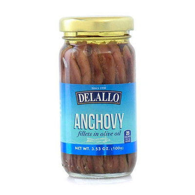 DeLallo Anchovy Fillets in Olive Oil – 3.53 oz