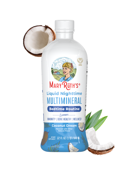MaryRuth’s Liquid Nighttime Multimineral (Coconut) — Coconut, 32 fl oz — packaging
