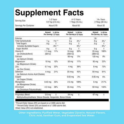 MaryRuth’s Liquid Nighttime Multimineral (Coconut) — Coconut, 32 fl oz — supplement facts