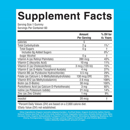 MaryRuth’s Kids Multivitamin Gummies — 60 Gummies — supplement facts