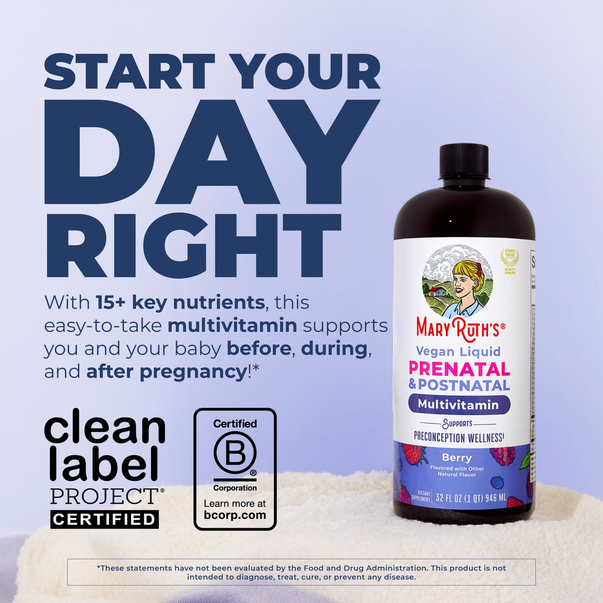 MaryRuth’s Prenatal & Postnatal Liquid Multivitamin — Berry, 32 fl oz — product information