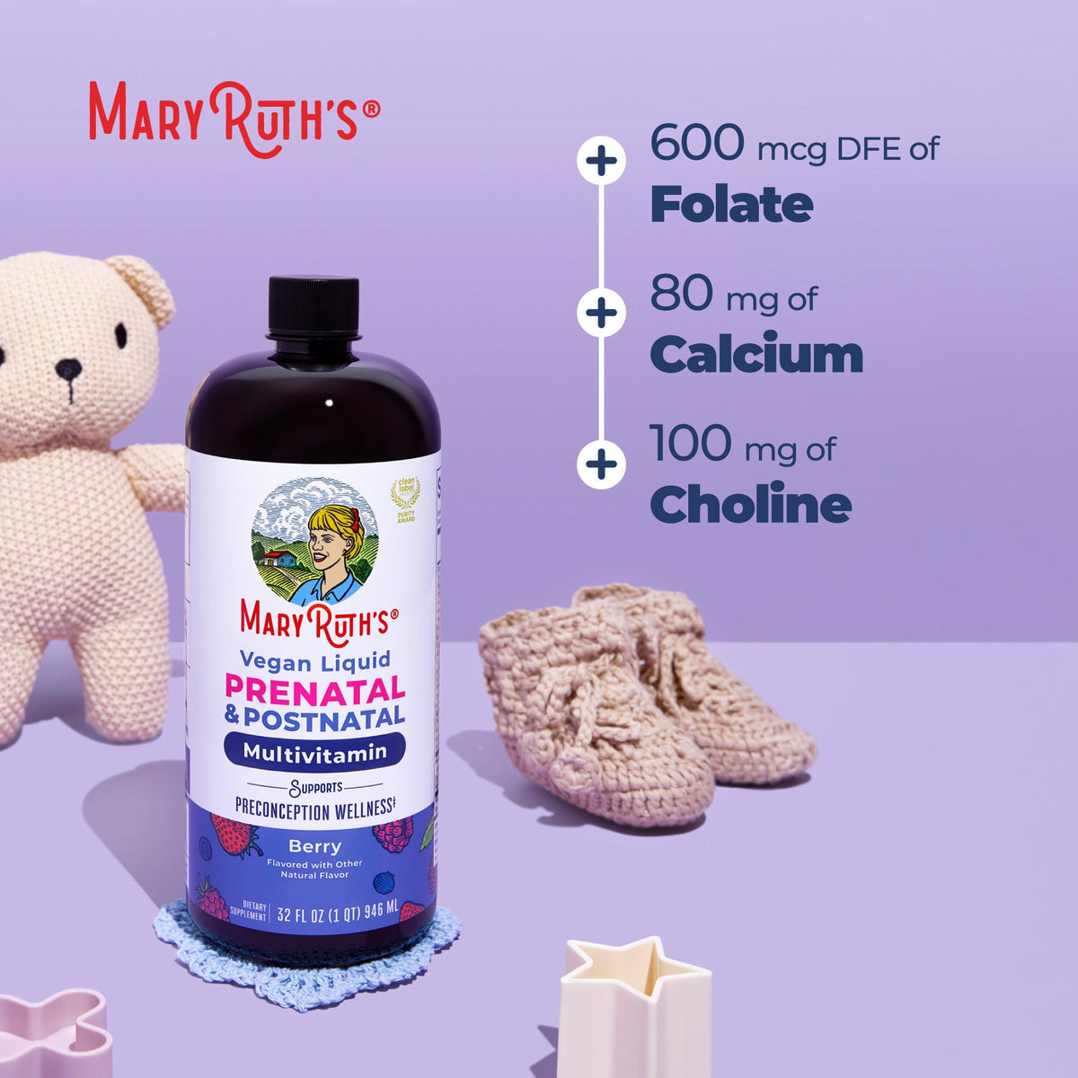 MaryRuth’s Prenatal & Postnatal Liquid Multivitamin — Berry, 32 fl oz — product information