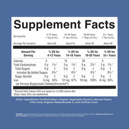 MaryRuth’s Liquid Iron — Berry, 15 fl oz — supplement facts