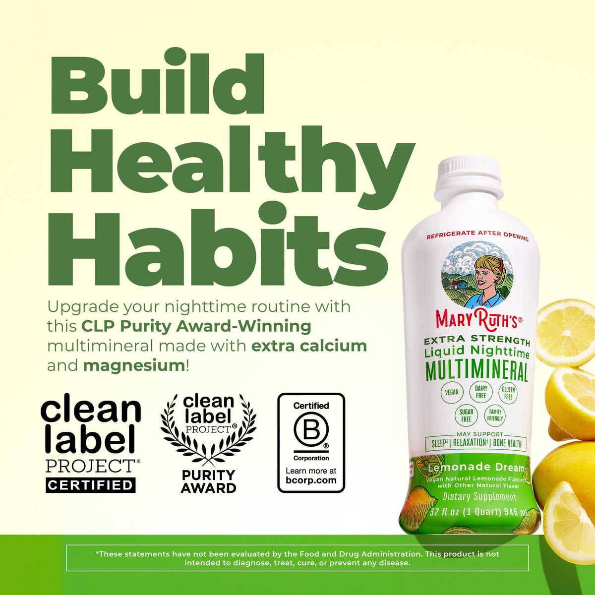 MaryRuth’s Extra Strength Nighttime Multimineral — Lemonade Dream, 32 fl oz — product information