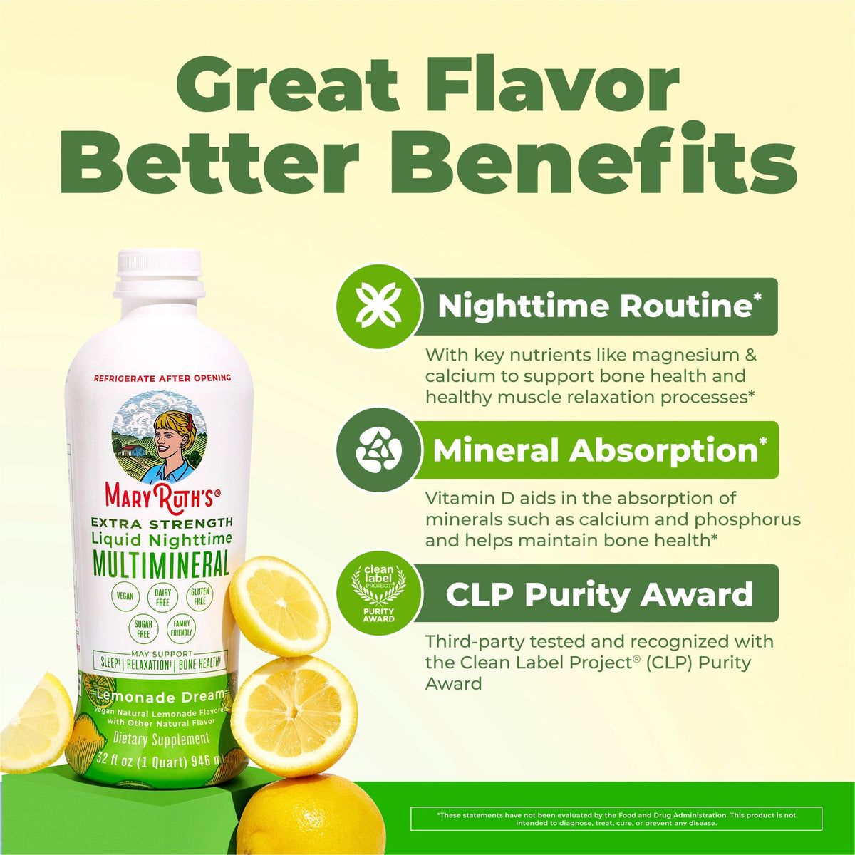 MaryRuth’s Extra Strength Nighttime Multimineral — Lemonade Dream, 32 fl oz — product information