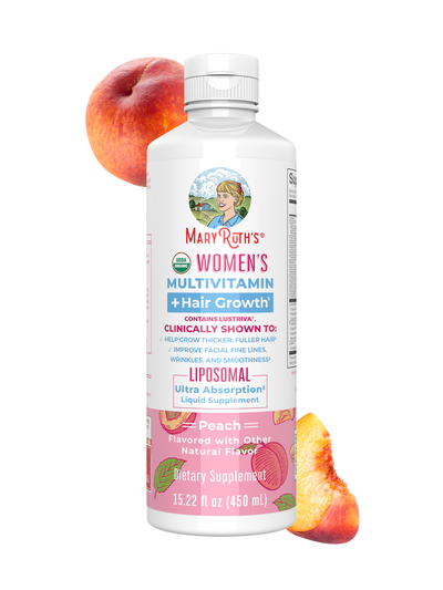 MaryRuth’s Women's Multivitamin + Hair Growth Liposomal — Peach, 15 fl oz
