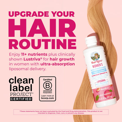 MaryRuth’s Women's Multivitamin + Hair Growth Liposomal — Peach, 15 fl oz — product information