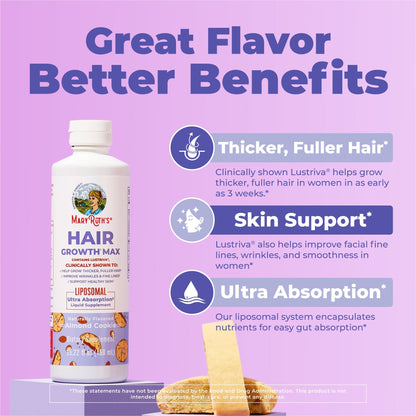 MaryRuth’s Hair Growth Max Liposomal — Almond Cookie, 15 fl oz — product information